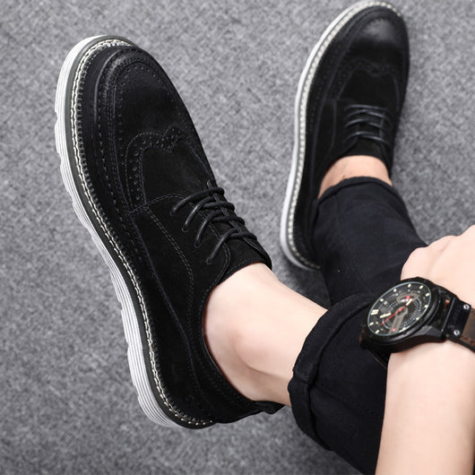 Zapatos Brogue de Cuero Gamuza Estilo Europeo y Americano - Image 13