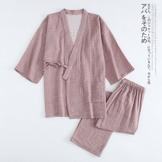 Pijama Kimono de Algodón Tejido Doble Gasa Lavado - Image 8