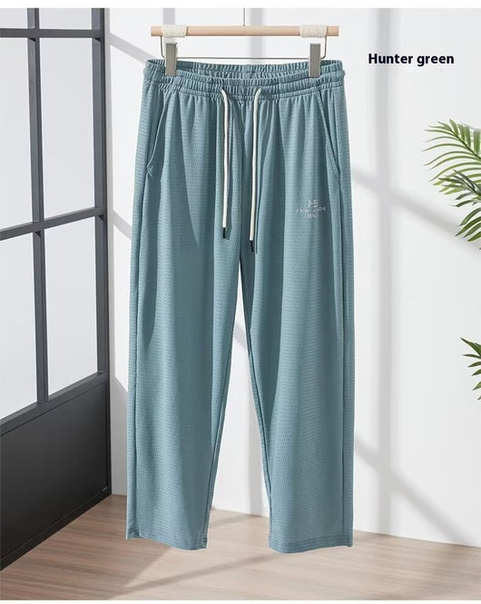 Pantalones Casuales Hombre Transpirables Seda de Hielo Cintura Elástica - Image 14
