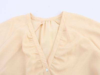 Blusa Holgada Cuello en V con Mangas Largas - Image 9