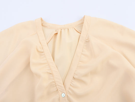 Blusa Holgada Cuello en V con Mangas Largas - Image 9