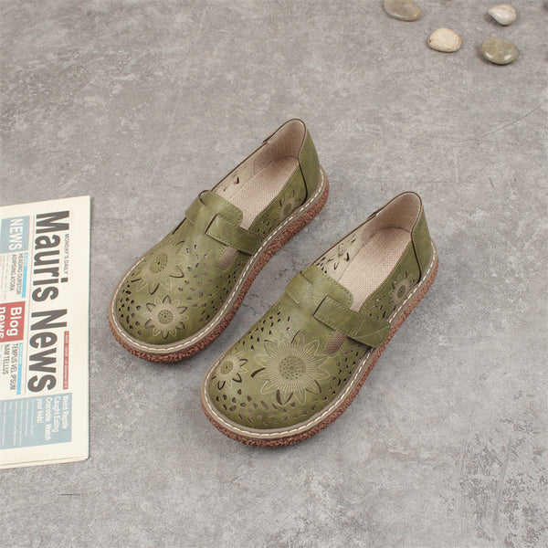 Zapatos de Tacón Bajo con Diseño Calado - Comodidad y Estilo