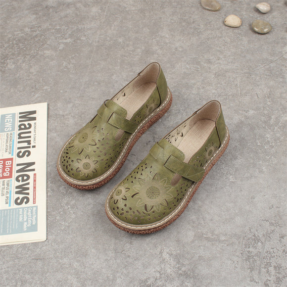 Zapatos de Tacón Bajo con Diseño Calado - Comodidad y Estilo
