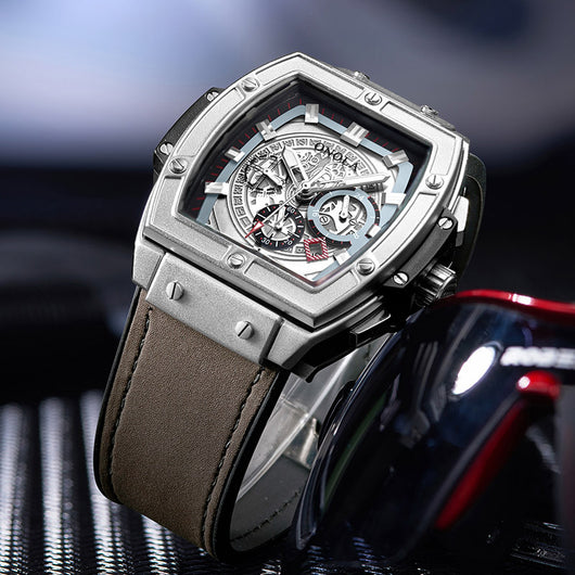 Reloj de Cuarzo Multifuncional Diseño Barril para Hombre - Image 3