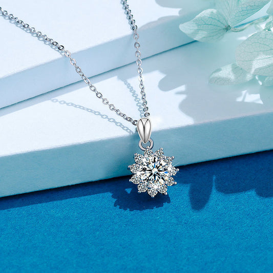 Collar Girasol Moissanita en Plata 925