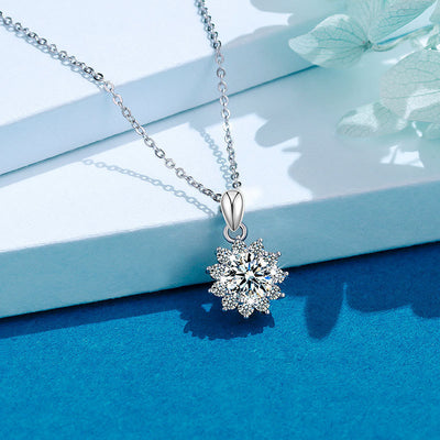 Collar Girasol Moissanita en Plata 925