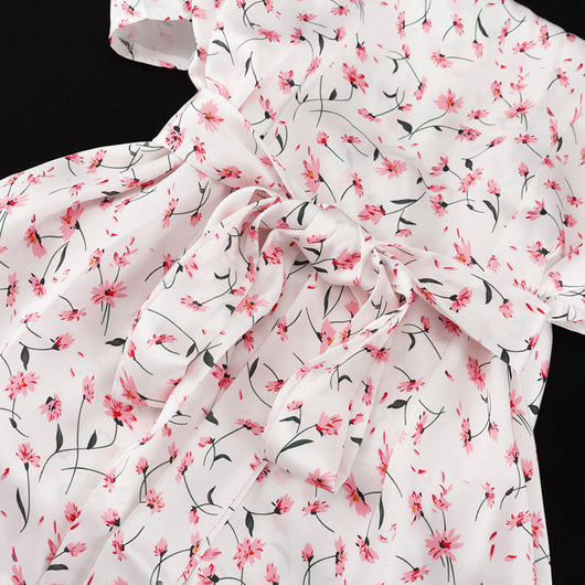 Vestido Camisero Floral con Cordones y Escote en V - Image 19