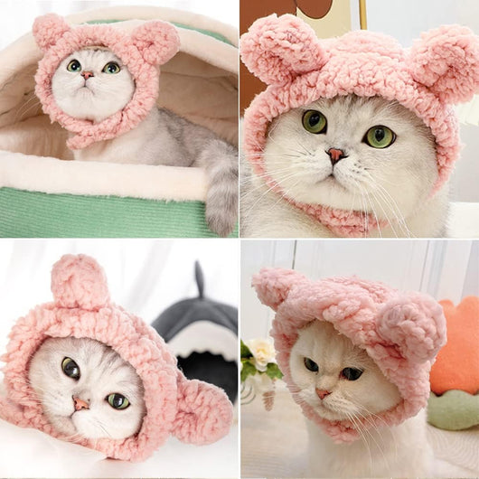 Gorro Disfraz de Osito Cálido para Gatos y Mascotas Pequeñas - Image 6