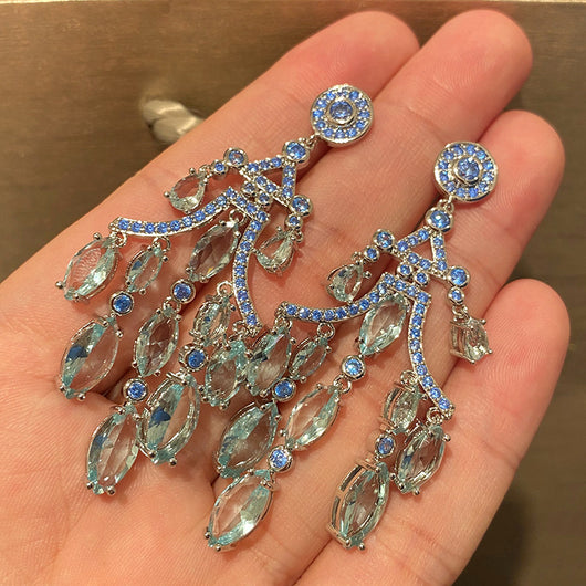 Aretes de Aguja de Plata con Circonia Cúbica Brillante - Image 3