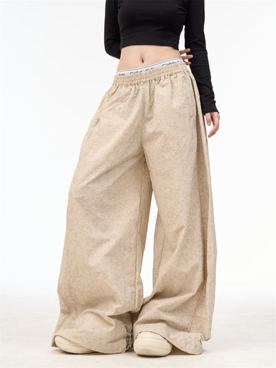 Pantalones Anchos Retro Estilo Americano con Cintura Ajustable y Encaje - Image 5