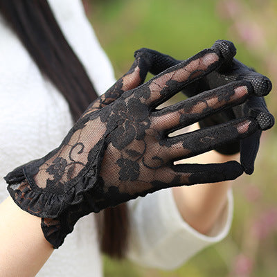 Guantes de Encaje Protector Solar - Delgados y Elásticos para Verano