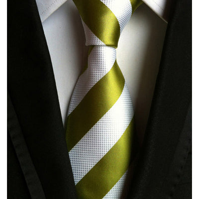 Corbata Ejecutiva de Seda Jacquard a Rayas Grandes - Image 12