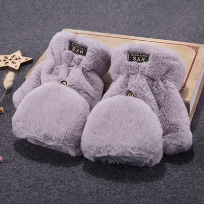 Guantes Mitones Cálidos Estilo Coreano para Parejas - Medio Dedo Acolchado - Image 5