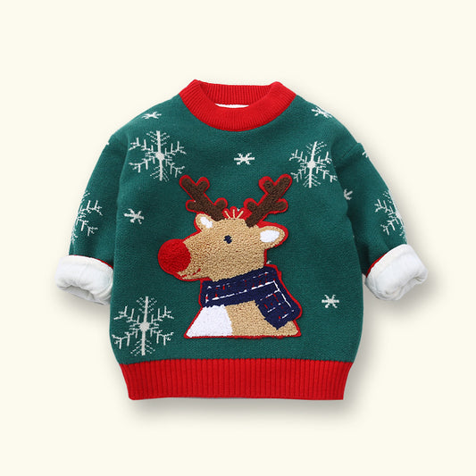 Suéter Infantil Acolchado Reno Navideño