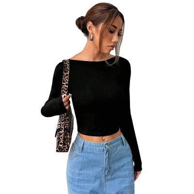 Blusa Escotada Sexy para Mujer - Diseño Backless Otoño Invierno - Image 5