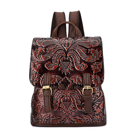 Mochila Vintage con Relieve Embosado