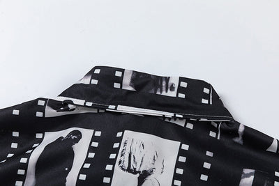 Camisa Suelta Estampado Video Tape para Hombre - Image 7