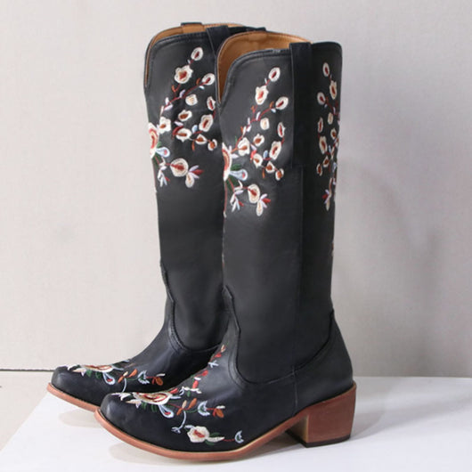 Botas Vaqueras Vintage con Bordados de Caña Alta - Image 12
