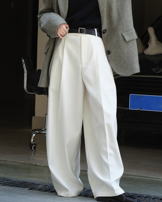 Pantalón de Traje Mujer con Pliegues 3D y Corte Holgado Elegante - Image 7