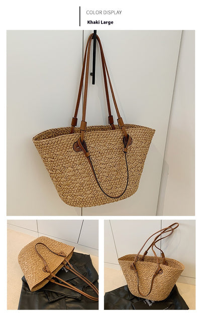 Bolsa Tejida de Gran Capacidad Multiuso con Asa de Hombro - Image 8