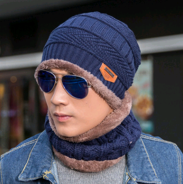 Gorro de Lana Tejida con Bufanda Cruzada Cuello Cálido - Image 10