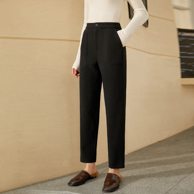 Pantalones de Lana Cintura Alta Slim Fit Casual - Image 11