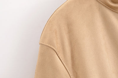 Chaqueta Casual de Cuello Alto en Ante y Forro Polar para Mujer - Image 16