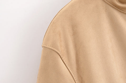 Chaqueta Casual de Cuello Alto en Ante y Forro Polar para Mujer - Image 16