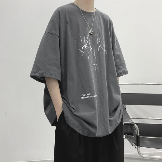 Camiseta Hombre Suelta Manga Corta - Diseño Moderno - Image 2