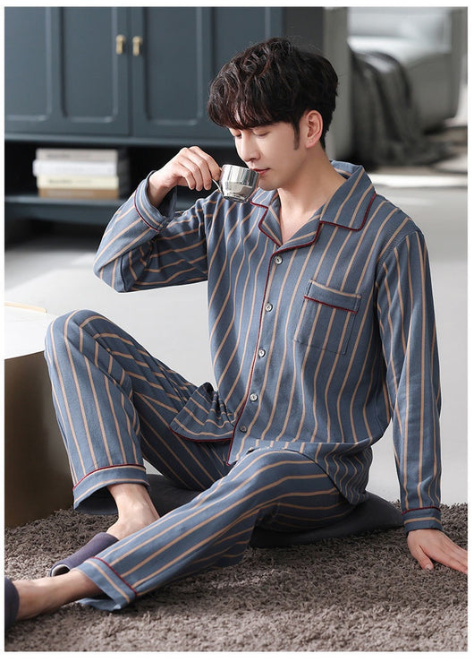 Pijama Hombre Algodón Ligero - Conjunto Cómodo para Casa Otoño Invierno - Image 23