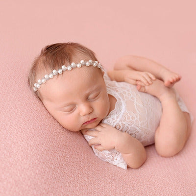 Diadema Infantil con Perlas y Flores