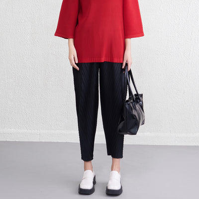 Pantalones Skinny de Cintura Alta con Pliegues Reductores para Primavera y Verano - Image 6