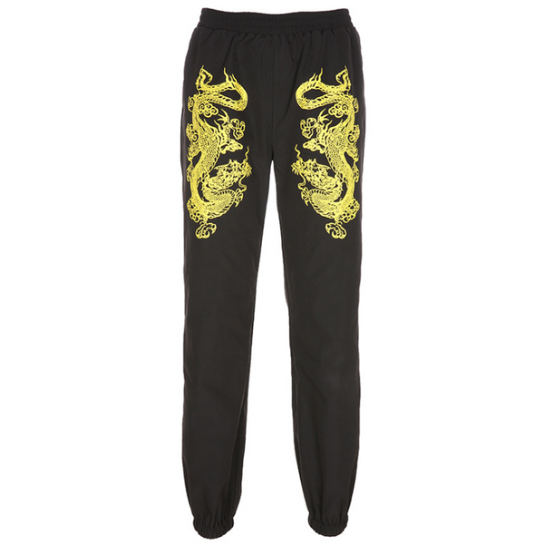 Pantalones Estampado Dragón con Diseño Floral - Image 7