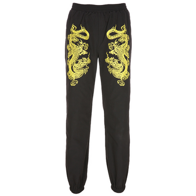 Pantalones Estampado Dragón con Diseño Floral - Image 7