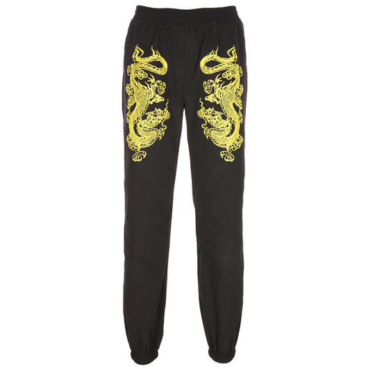 Pantalones Estampado Dragón con Diseño Floral - Image 7