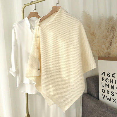 Capa Poncho de Lana Escocesa con Broche - Abrigo Versátil para Mujer - Image 7