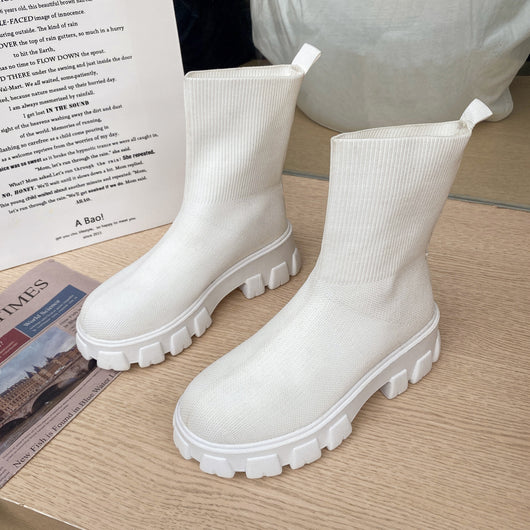Botas Casuales de Caña Corta con Punta Redonda para Mujer - Image 3