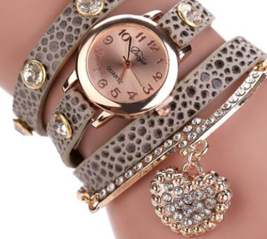 Reloj Pulsera con Colgante de Diamante Textura Lichi y Correa PU - Image 5