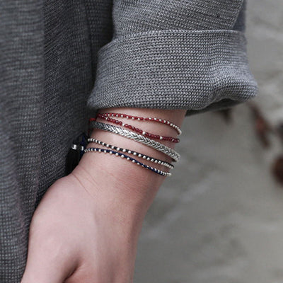 Pulsera Ajustable de Plata 925 con Patrón Tejido - Image 6