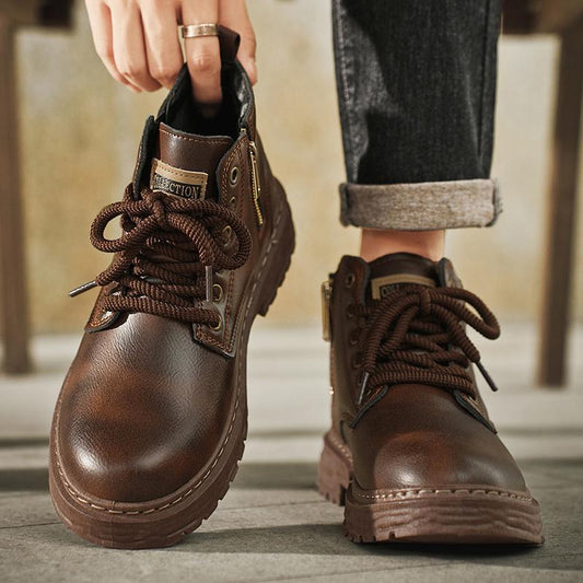 Botas Martin Impermeables Estilo Británico Retro para Hombre Talla Grande