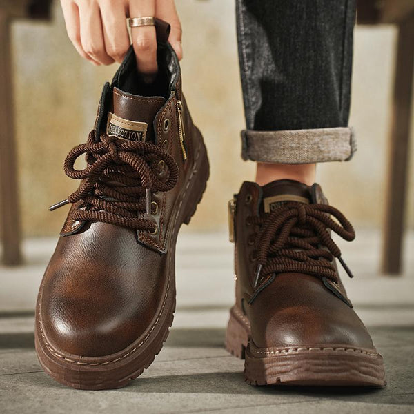 Botas Martin Impermeables Estilo Británico Retro para Hombre Talla Grande