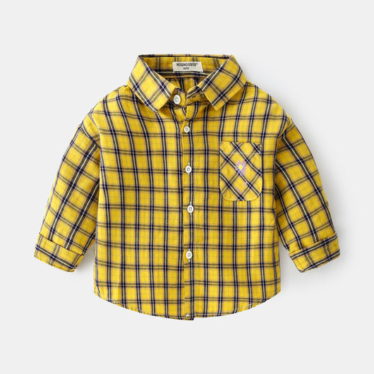 Camisa de Cuadros Infantil con Solapa - Manga Larga para Niños - Image 12