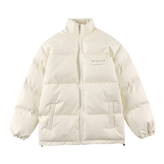 Chaqueta Acolchada de Piel Sintética con Cuello Alto para Hombre