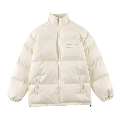 Chaqueta Acolchada de Piel Sintética con Cuello Alto para Hombre