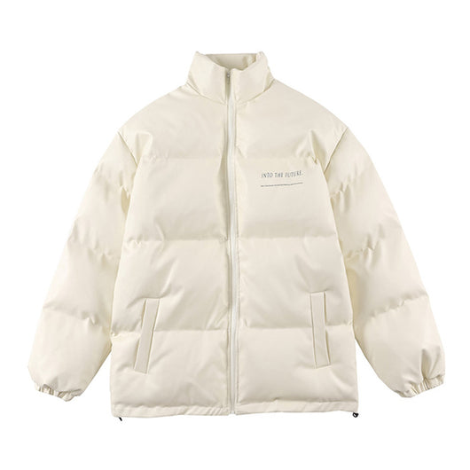 Chaqueta Acolchada de Piel Sintética con Cuello Alto para Hombre