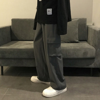 Pantalones Casuales de Trabajo Retro Rectos para Hombre - Image 9