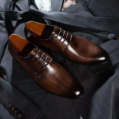 Zapatos de Cuero para Hombre Transpirables con Cordones y Acabado Artesanal - Image 9