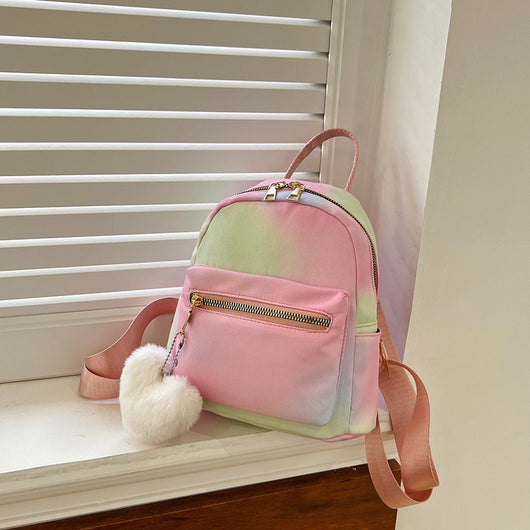 Mochila Casual de Gran Capacidad en Colores Pastel con Textura Nylon - Image 7