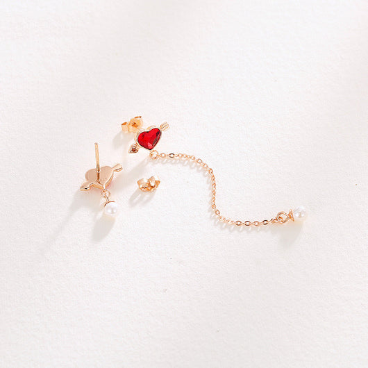 Aretes de Perla Cupido - Diseño de Flecha del Amor para Mujer - Image 5