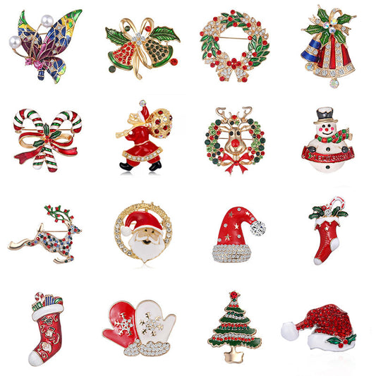 Broche Navideño Arco Diamante Multicolor - Adorno de Corona Festivo